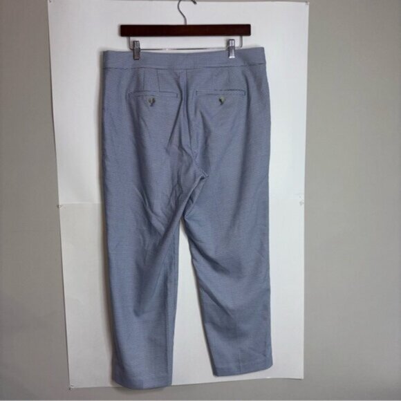 LOFT Blue Houndstooth Ankle Pants Size 12 Stretch Trousers - Picture 10 of 10